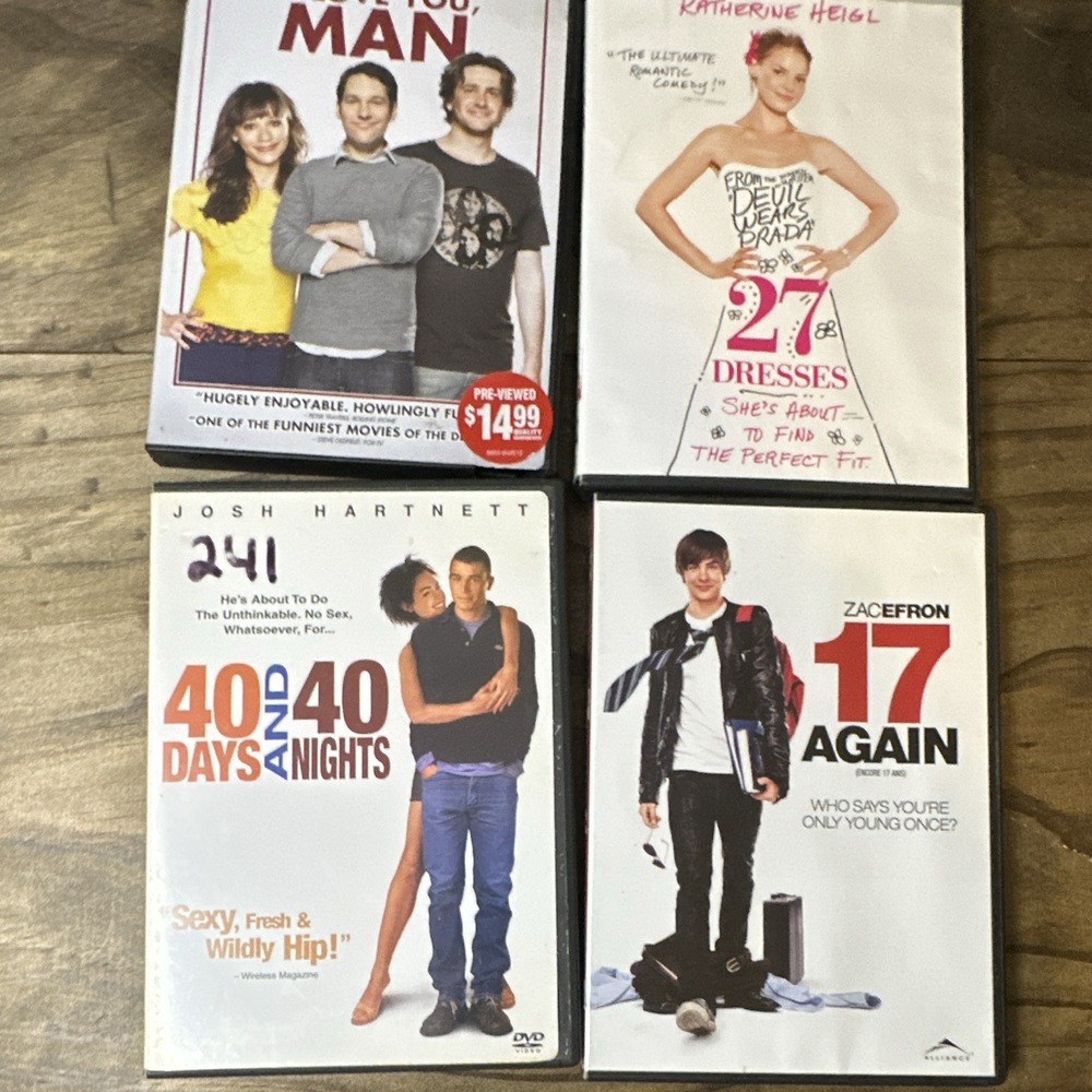 I Love You, Man, 27 Dresses, 40 Days & 40 Nights, 17 Again DVD Lot